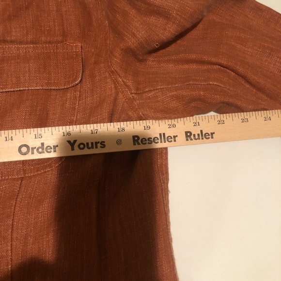 KENNETH COLE REACTION size 14 rusty orange linen mandarin color pockets - Picture 15 of 16